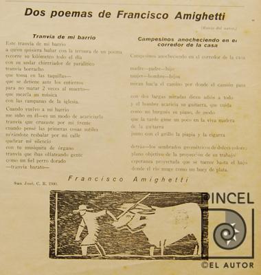 Dos poemas de Francisco Amighetti por Amighetti, Francisco