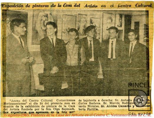 Exposición de pinturas de la Casa del Artista por Arroyo, Manuel Antonio. Barboza, Carlos. Morales, Ricardo (Chino)