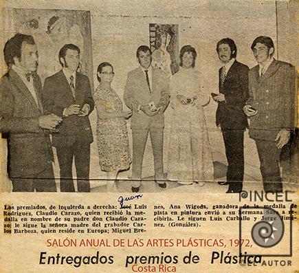 Salón anual de las artes plásticas 1972 por Barboza, Carlos. Carazo, Claudio. Brenes, Miguel Ángel. Rodríguez, Juan Luis