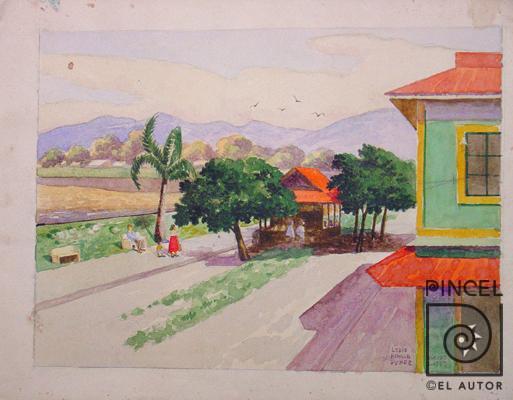 Paisaje de Quepos por Bonilla, Lydio. Escuela Nacional de Bellas Artes