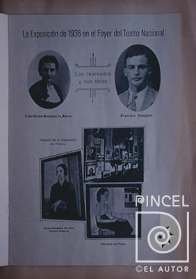 Clausura 8va exposición Artes Plásticas Diario de Costa Rica. Fotografía de revista por González de Sáenz, Luisa. Amighetti, Francisco.