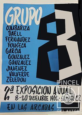 Primer Afiche del Grupo  8 por Grupo 8. Daell, Luis. Jiménez, Guillermo. García, Rafael Angel (Felo). González, Manuel de la Cruz. González, Hernán. Fonseca, Harold. Valverde, César. Zeledón Guzmán, Néstor. Fernández, Lola.