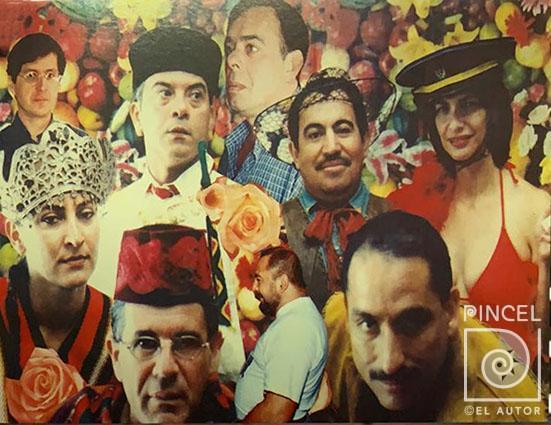 Fotografía del grupo en el estudio de Roberto Lizano por Grupo Bocaracá. Documental. Maffioli, Mario. Rojas, José Miguel. Chacón, Luis. Martén, Ana Isabel. Herrera, Fabio. Urbina, Florencia. Lizano, Roberto. Solís, Rafael Ottón. Arrieta, Pedro