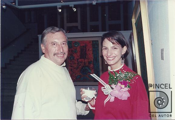 La artista con César Valverde por Martén, Ana Isabel. Grupo Bocaracá. Valverde, César