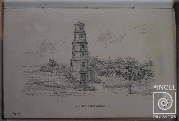 F. d. fyr, Punta Arenas Libro: "Resa I Central-Amerika 1881-1883") por Meyer X A, W (extranjero). Spöberg, A (extranjero)