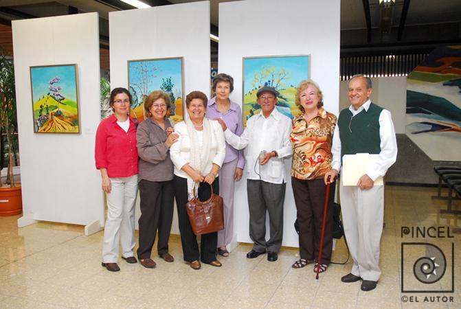 Inauguración de una exposición en la Universidad de Costa Rica por Moya Barahona, Carlos. Stradtmann, Gisela.  Soto, Zulay. Delgado, Luis Paulino