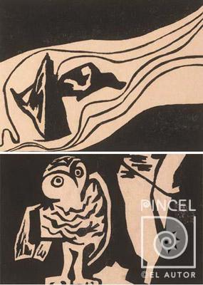 Rocks in a river and owl (un par) por Vanston, Doreen (Dairine en Irlanda)
