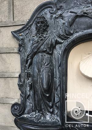 Fuente de Moisés tocando la roca (detalle izquierdo) por Wills Brothers (extranjero). Patrimonio cultural escultórico