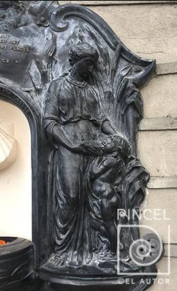 Fuente de Moisés tocando la roca (detalle derecho) por Wills Brothers (extranjero). Patrimonio cultural escultórico