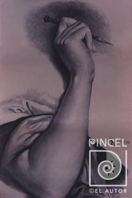 Mano con lápiz por Zeller, Maruja. Escuela Nacional de Bellas Artes