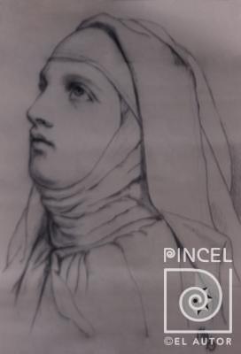 Cabeza de mujer o religiosa por Zeller, Maruja. Escuela Nacional de Bellas Artes