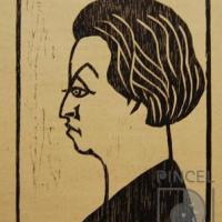 Gabriela Mistral por Amighetti, Francisco