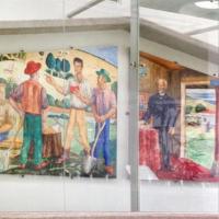 Segunda colocación de los murales del Colegio Lincoln en su nueva sede, Heredia por Amighetti, Francisco