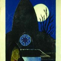 Nocturno con iglesia por Amighetti, Francisco