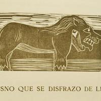 El asno que se disfrazó de león (detalle) por Amighetti, Francisco