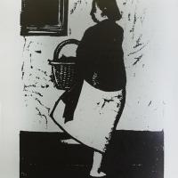 Mujer con canasta por Amighetti, Francisco