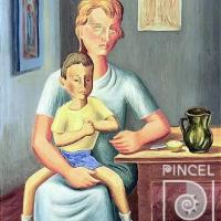 Lia Barth y su hijo por Amighetti, Francisco