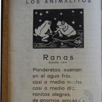 Ranas. Ilustración para revista infantil Triquitraque por Amighetti, Francisco