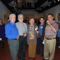 Grupo de artistas en la exposición de Otto Apuy. Trayecto 1974-2011 por Apuy, Otto. García, Rafael Angel (Felo). Poveda, Carlos. Soto, Zulay.