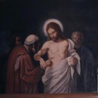 Santo Tomás palpando las heridas de Cristo por Argüello, Wenceslao