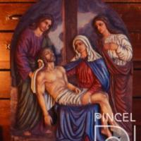 Vía Crucis decimotercera estación. Jesús es bajado de la cruz y puesto en los brazos de su madre por Argüello, Wenceslao