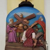 Vía Crucis tercera estación. Jesús cae por primera vez por Argüello, Wenceslao