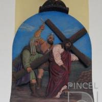 Vía Crucis quinta estación. Jesús es ayudado por el cireneo por Argüello, Wenceslao