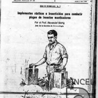 Ilustración para el boletín del Centro Nacional de Agricultura (implementos rústicos e insecticidas...) por Bierig, Alex