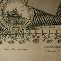 Rosa Montealegre, Claudia Tinoco, Lilly André (detalle de firma) por Chinchilla, Antolín. Baixench, Pablo