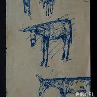 Mulas (boceto) por Echandi, Enrique