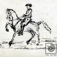 Boceto (hombre a caballo) por Echandi, Enrique