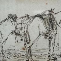 Sin título  (dos caballos amarrados) por Echandi, Enrique