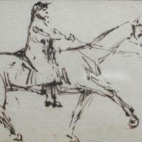 Sin título (caballo de paso con mujer) por Echandi, Enrique