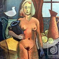 Girl with bird IV por Fonseca, Harold
