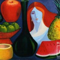 Girl with fruits por Fonseca, Harold