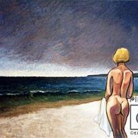 Sin título. Mujer en la playa por Fonseca, Harold