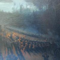 Marcha de las tropas sobre la trinchera (detalle de tropas) por Fortino, Lorenzo