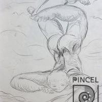 Boceto de la obra Bailando el trompo en la uña por Garita, Disifredo