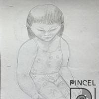 Boceto para Niña con pescado por Garita, Disifredo