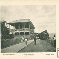 Estación del Ferrocarril en Puerto Puntarenas por Gómez Miralles, Manuel. Documental. Patrimonio Arquitectónico.