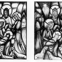Bocetos para vitral. Nacimiento de Cristo por González de Sáenz, Luisa