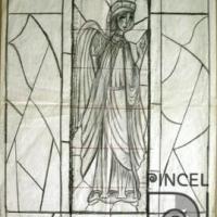 Boceto del vitral La anunciación (arcángel) por González de Sáenz, Luisa