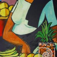 Vendedora de frutas (detalle) por González, Manuel de la Cruz