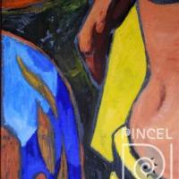 Eva con manto amarillo (detalle) por González, Manuel de la Cruz