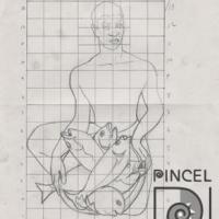 Boceto y cuadrícula de la obra Pescador o Saulo García por González, Manuel de la Cruz