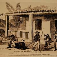 Esperando al enemigo en San José [hacienda en Chontales].  Lámina No. 26 por Harper's Weekly (extranjero)