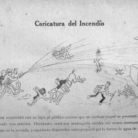 Caricatura del incendio por Hernández, Francisco