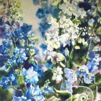 Delphiniums azules por Hine, Ana Griselda