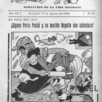 Ilustración para el Diario La Bohemia. Siguen Petra Poché  y su marido rogelio con calentura! por Hine, Enrique (ManoLito)