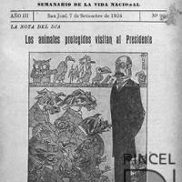 Ilustración para el Diario La Bohemia. Los animales protegidos visitan al presidente por Hine, Enrique (ManoLito)